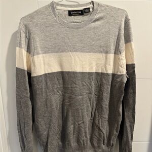 Claiborne Men's Sweater in Gray and Cream